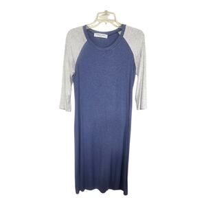 Sonnet James Play Dress Heather Blue Gray Raglan Sleeve Maxi Dress Medium